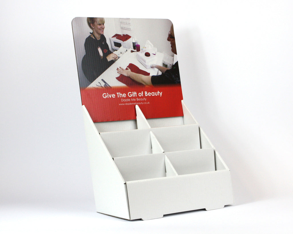 Cardboard Small 6Bay A5 Counter Display Unit PRINTED Cardworks Ltd